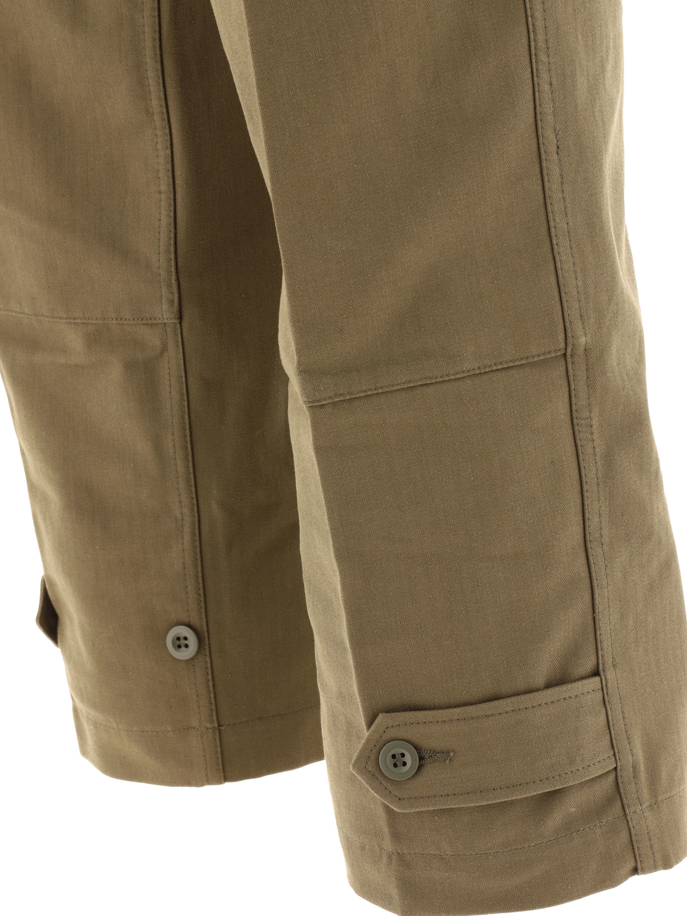 COMME DES GARçONS HOMME Green Cargo trousers in herringbone cotton